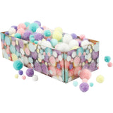 Creativ company https: www.cchobby.nl pompoms-d-15-40-mm-glitter-ca-400-piece-pastelcolours-400-gr-1-box