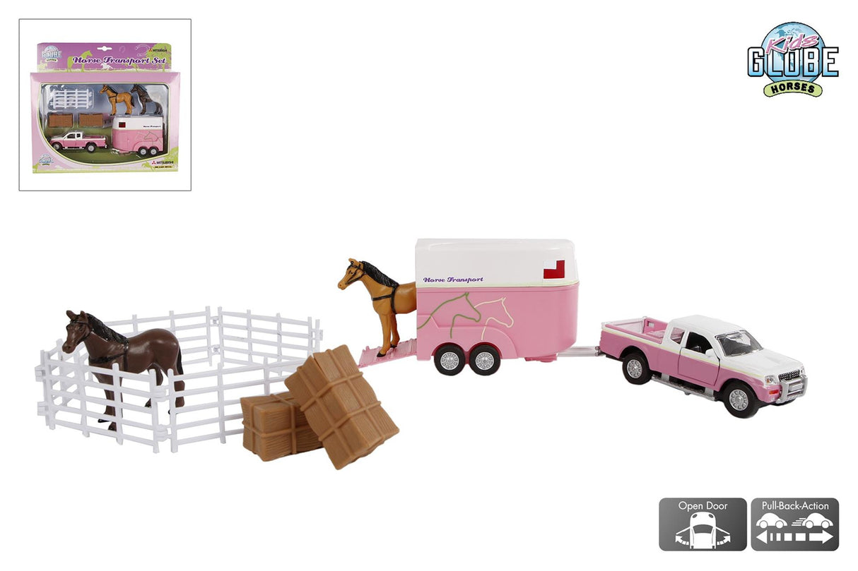 Kids Globe Globe Mitsubishi with Horse Trailer