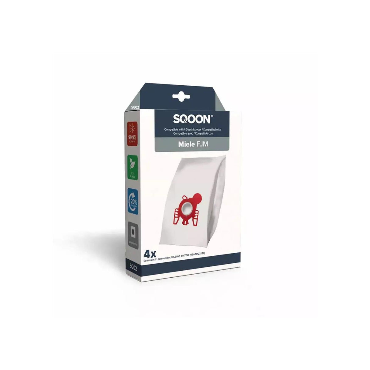 Sqoon vacuum cleaner bags for Miele FJM 4 pieces