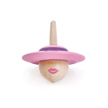 Draaihoed met houten bo tol. de dame. 5+