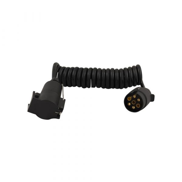 Spiral cable 7 pin. plug + 7 pin. power strip