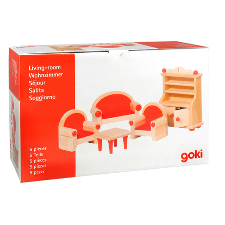 Goki Poppenhuis Meubeltjes Woonkamer, 5dlg.