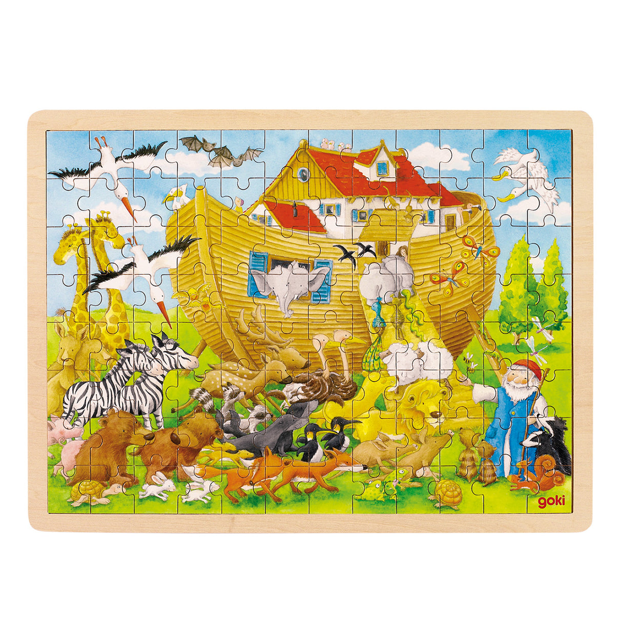 Goki Wooden Puzzle Ark Van Noah, 96st.