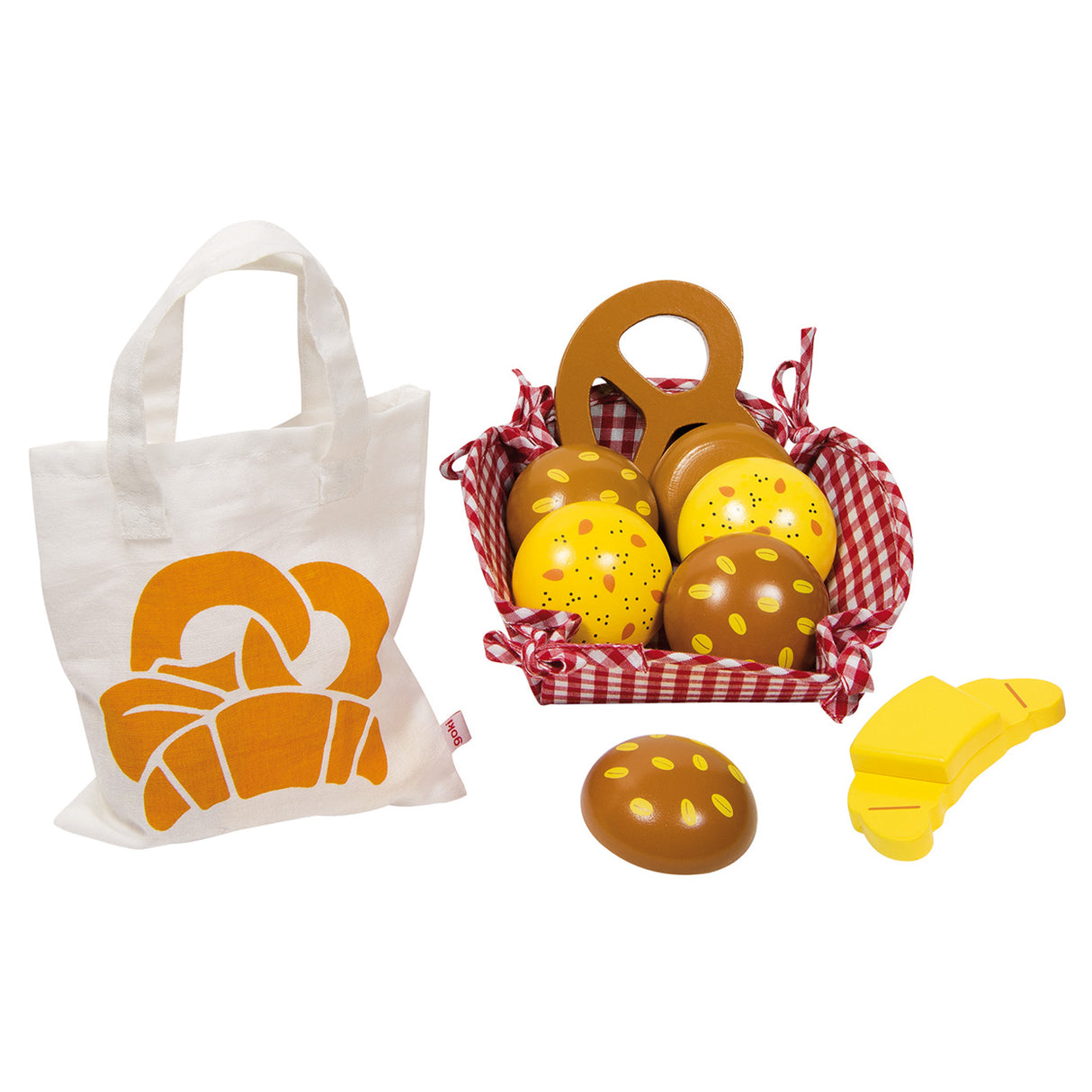 Goki breakfast basket picnic set with wooden bread