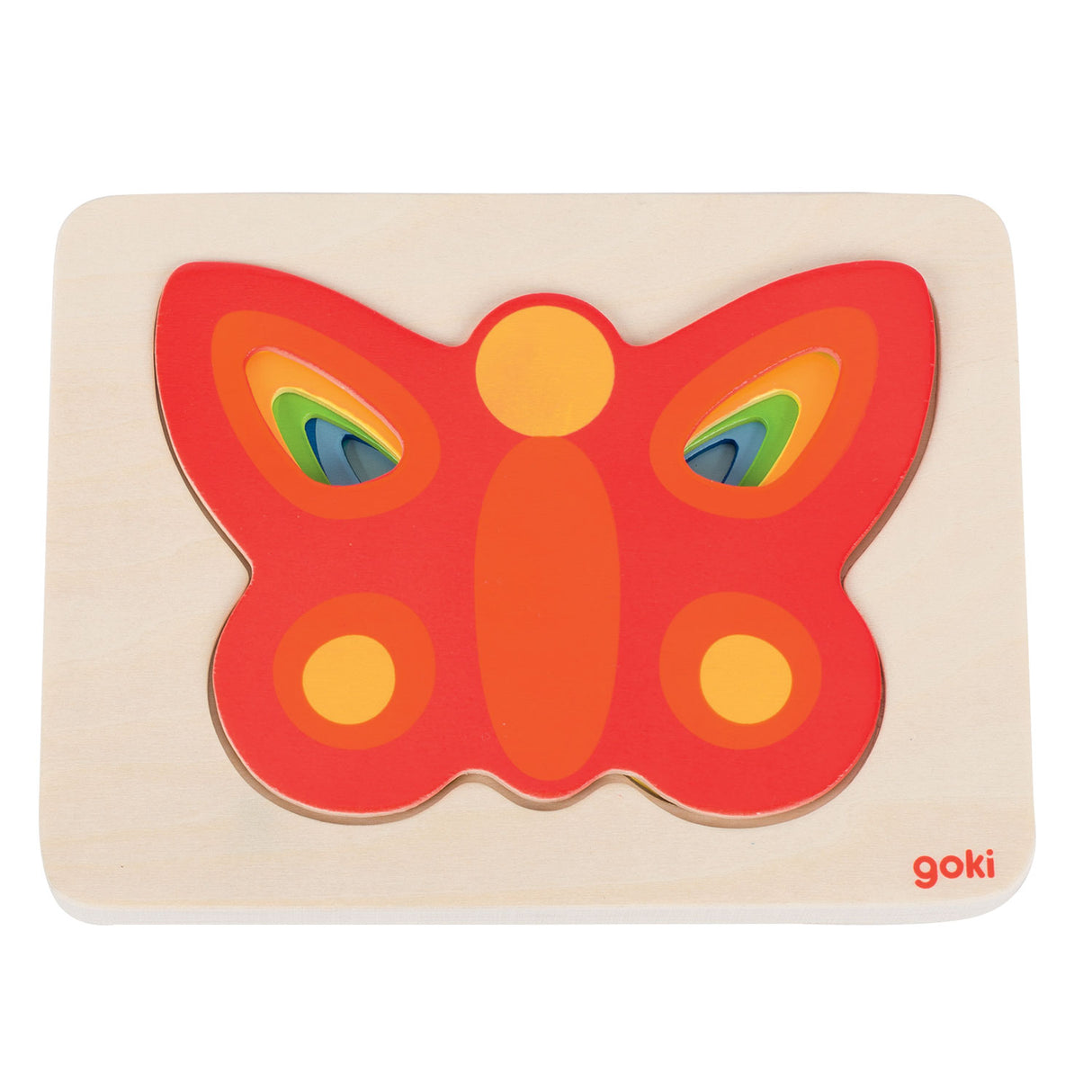 Mariposa de rompecabezas de la capa Goki, 5 capas