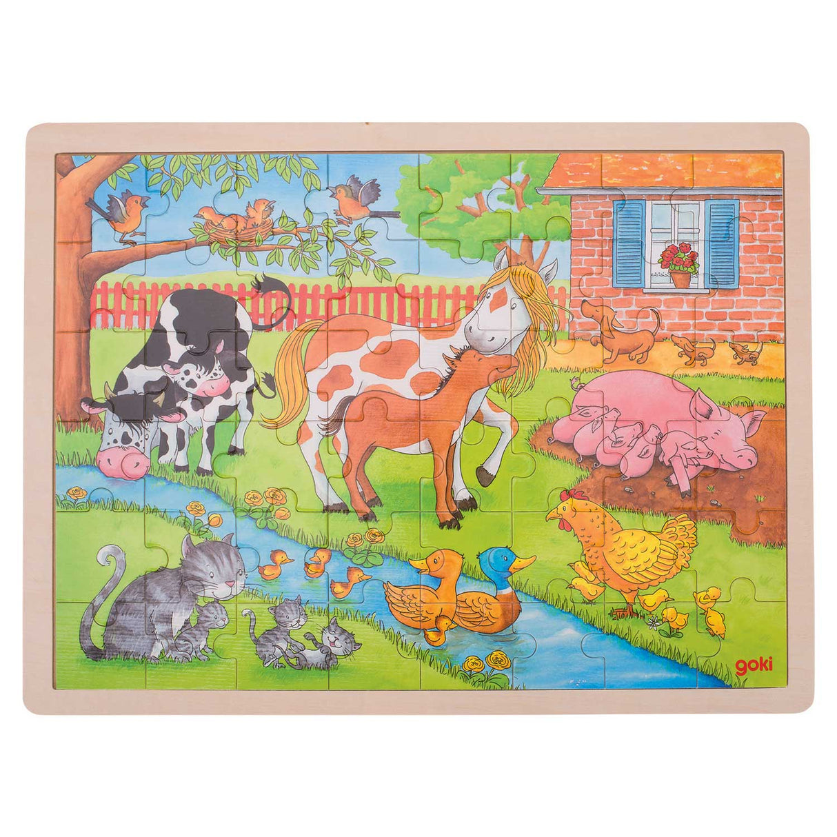 Goki Wooden Jigsaw Puzzle in Farm, 48st.