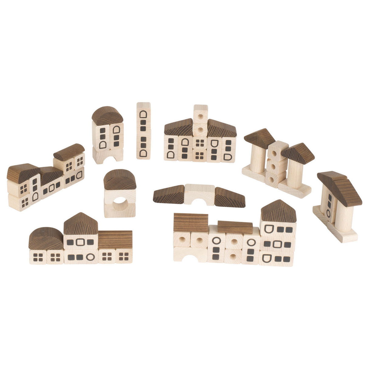 Goki wooden building blocks city, 70dlg.