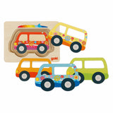 Goki Holzschichtpuzzleauto, 5 Stéck.