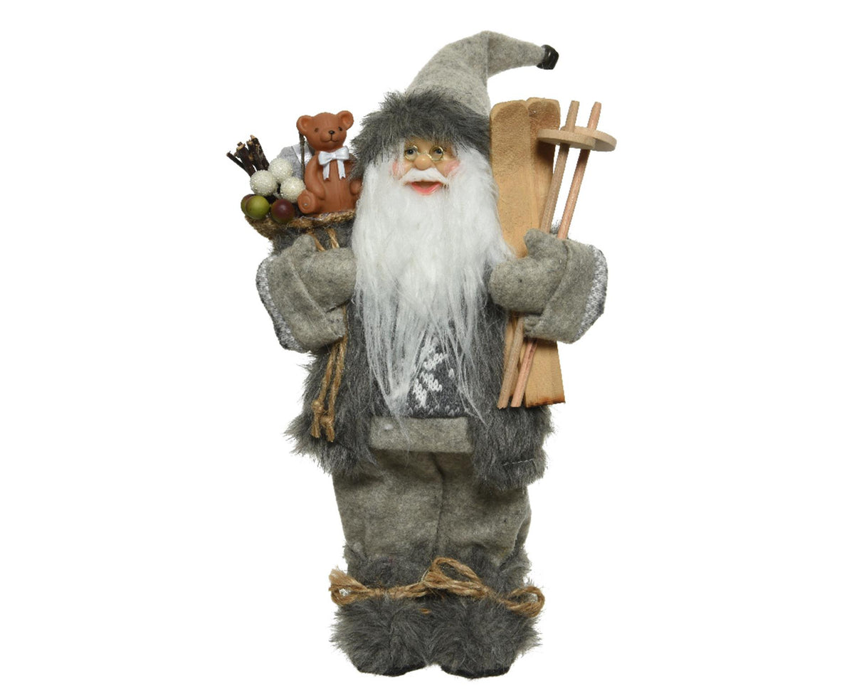 Decoris Santa Claus h45cm gray polyester