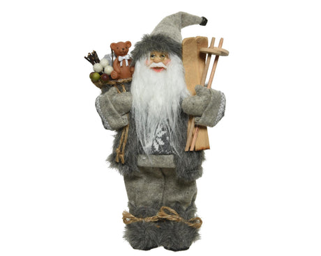 Decoris Santa Claus výška 45 cm šedý polyester