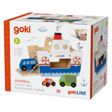 Goki houten veerboot met 3 voertuigen