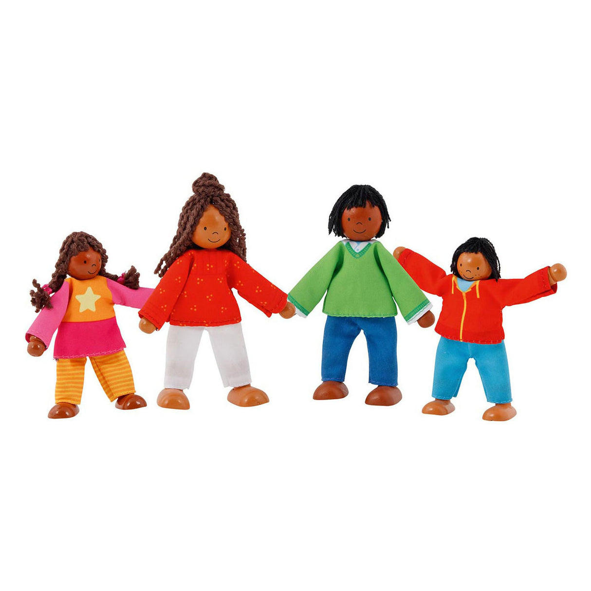 Goki Wooden Dollhouse Dolls Flexible Modern Family, 4 ..