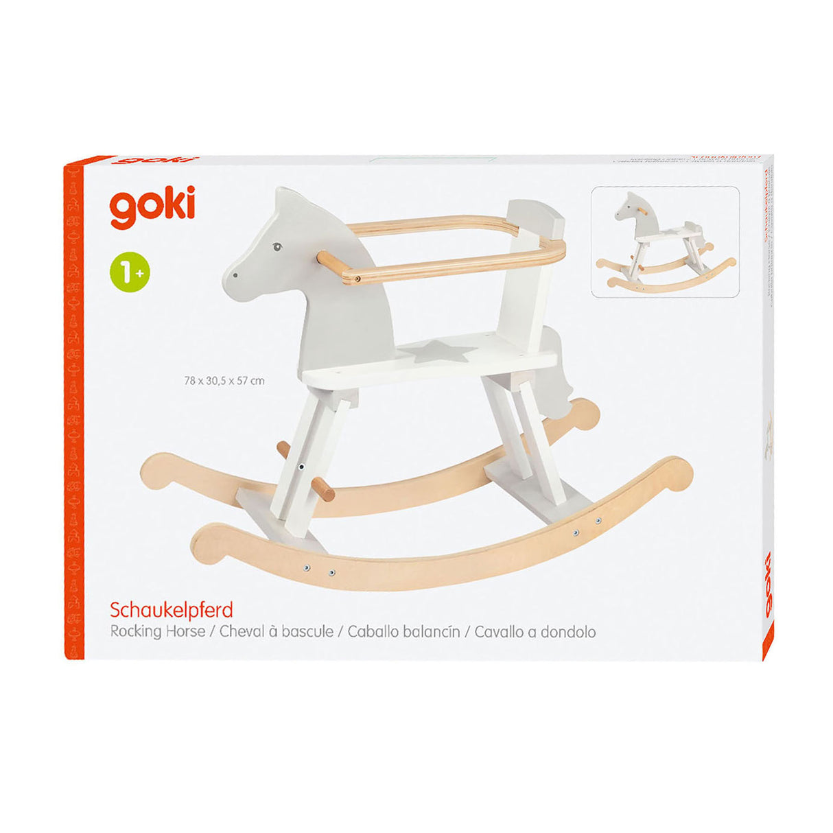 Goki Wooden Rocking Horse White