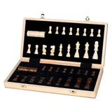 Goki Wooden Chess Damspel 2in1 magnetický