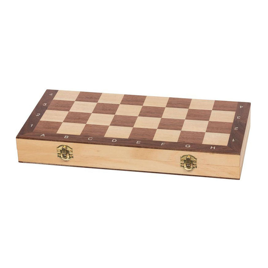 Juego de ajedrez de madera de Goki en la maleta