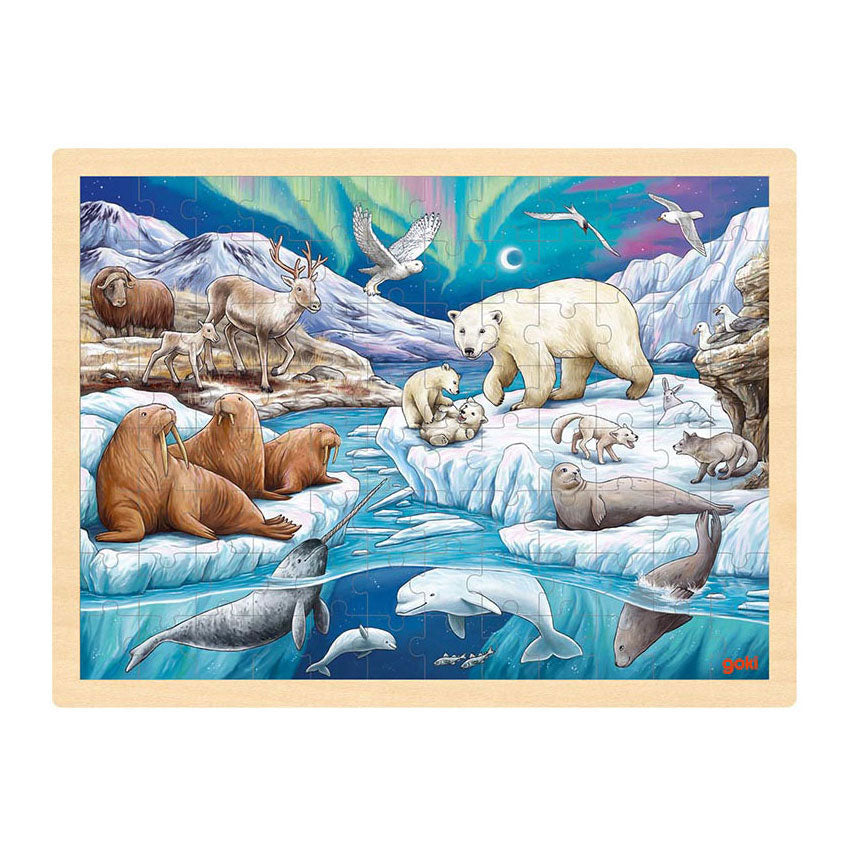 GOKI Wooden Jigsaw Puzzle Polar Night, 96st.