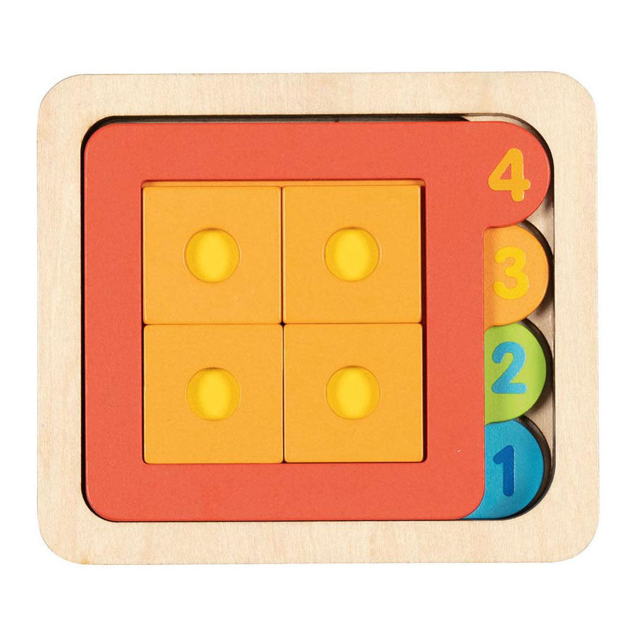 Goki Wooden Strayer Puzzle Forma e numeri, 15 °.