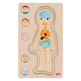 GOKI Drewniana warstwa Puzzle Human Body Boy, 29st.