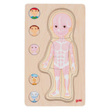 Goki dřevěná vrstva Puzzle Human Body Boy, 29st.