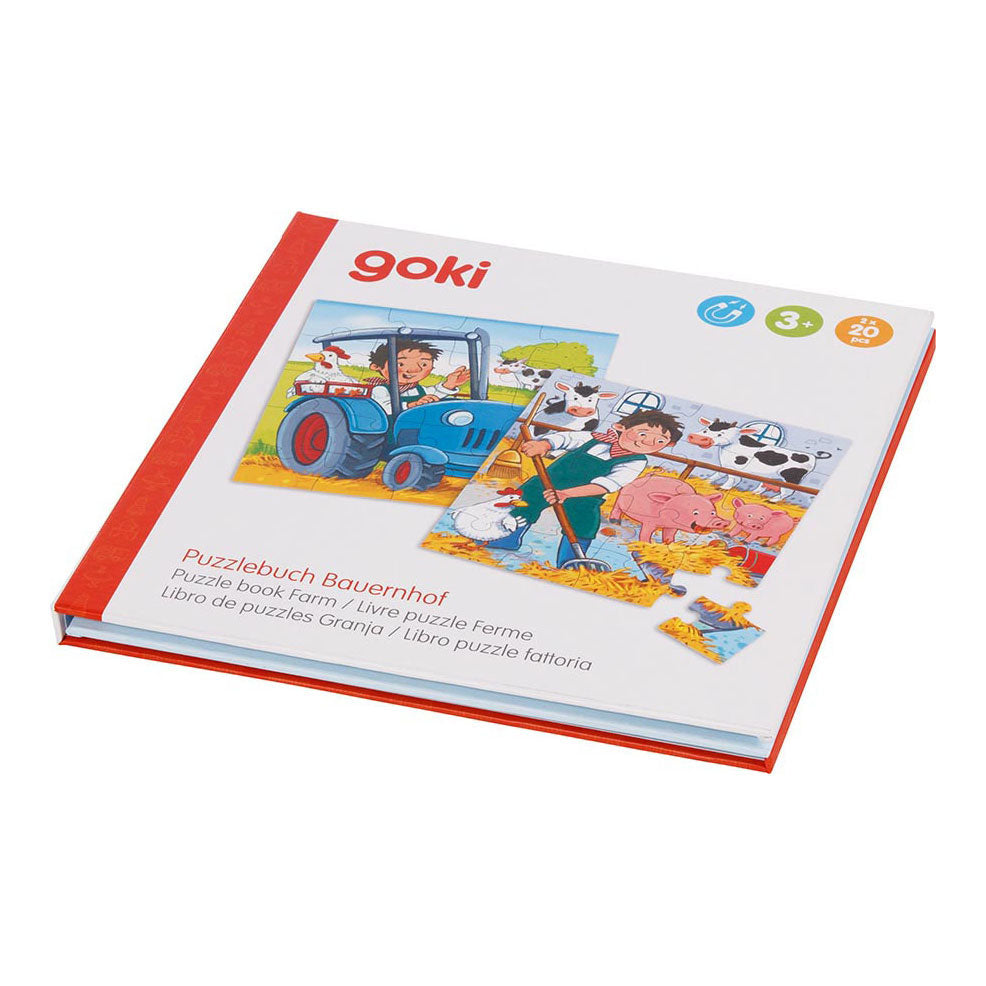 Goki Magnetic jigsaw puzzle book Farm, 40th.