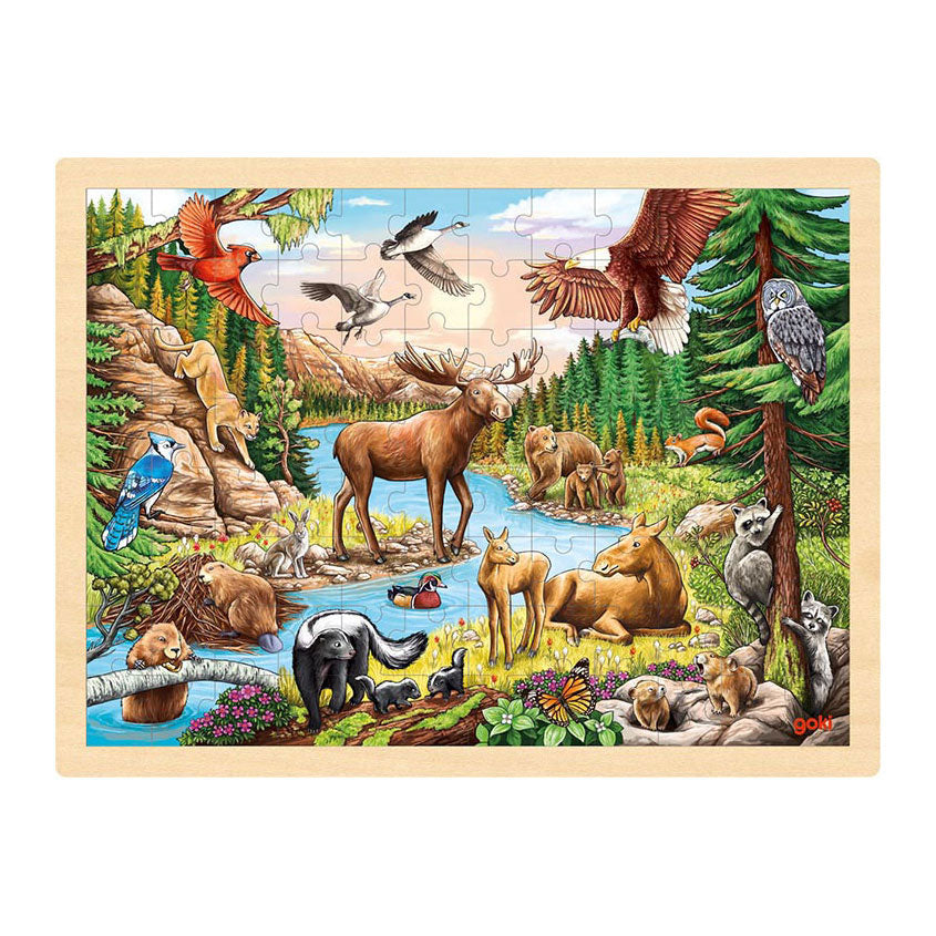 Goki Wooden Jigsaw Puzzle North American Wilderness, 96st.