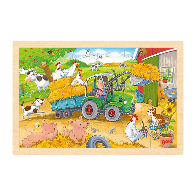 Goki Wood Jigsaw Puzzle Tractor, 24 ..