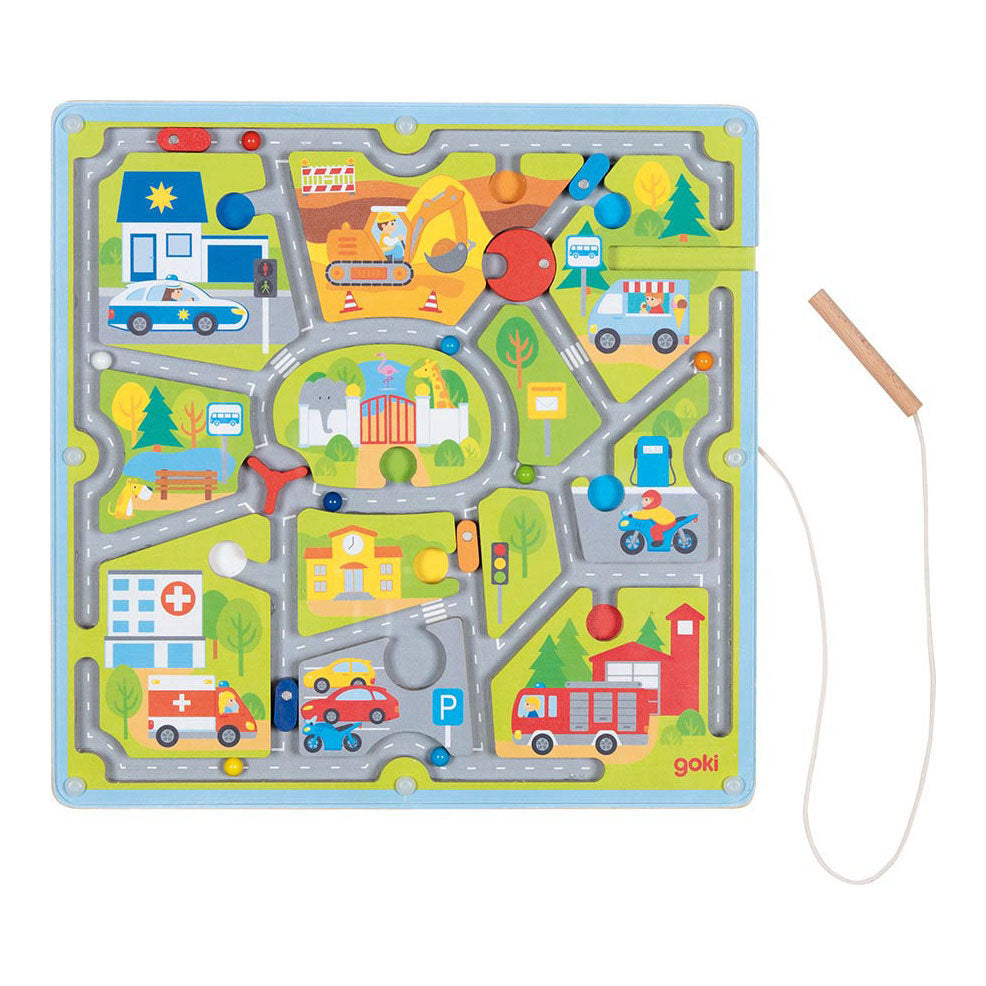 Goki Wooden Magnet Maze Small City