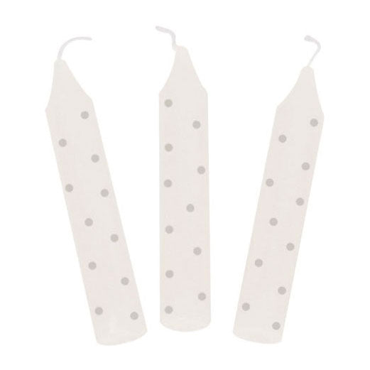 Goki Birthday Candles with gray dots, 10st.