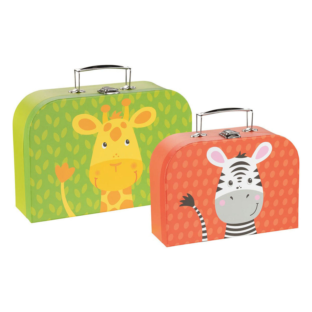 Goki Children's Suitcase Set Girafe and Zebra, 2e.