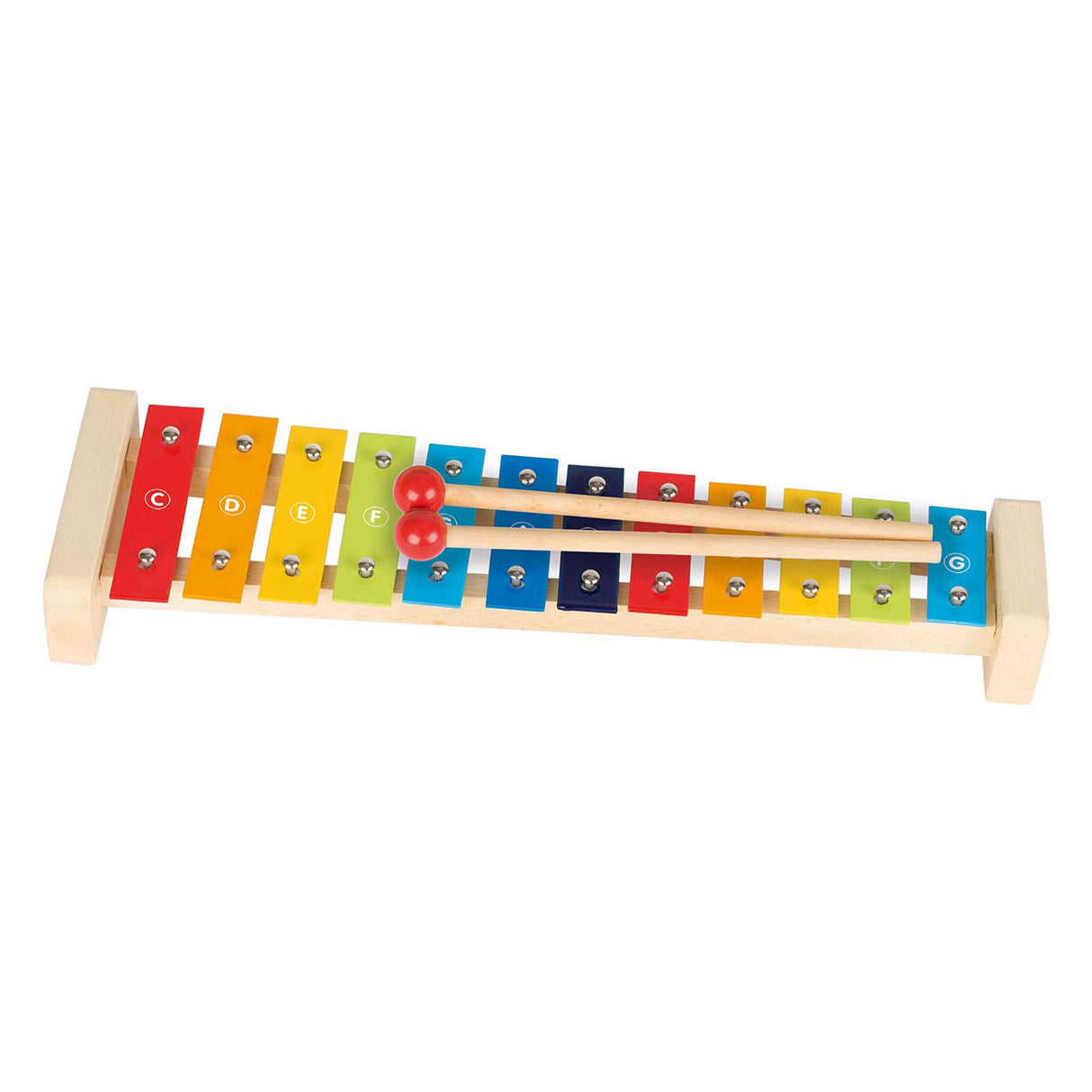 Xylophone en bois Goki avec livre de chansons, 4dlg.