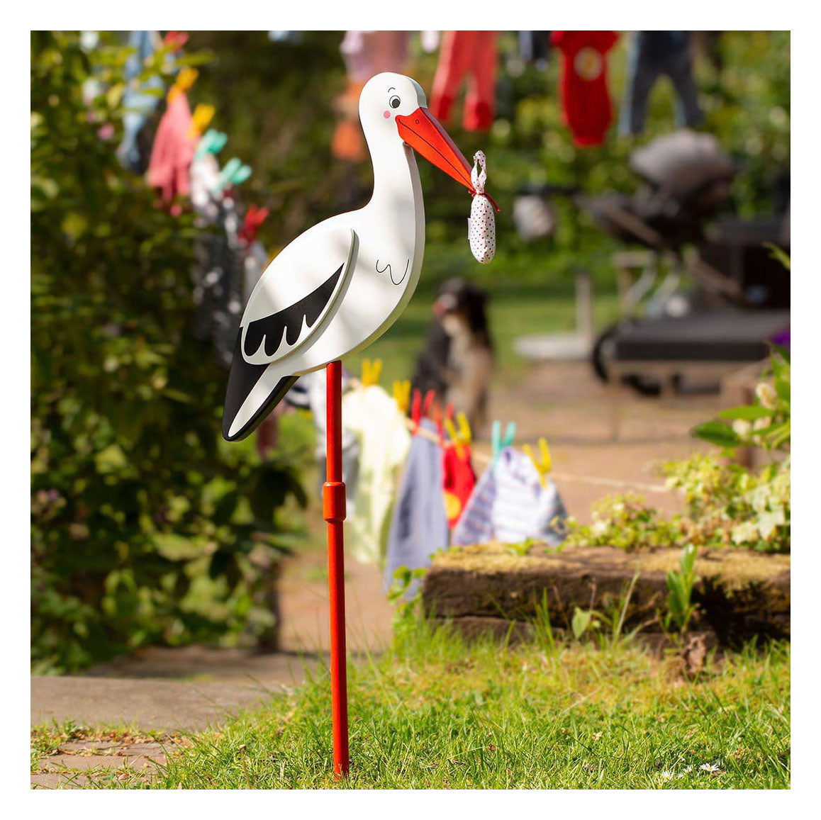 Brochettes de décoration en bois de Goki avec un tissu bébé xl, 100 cm