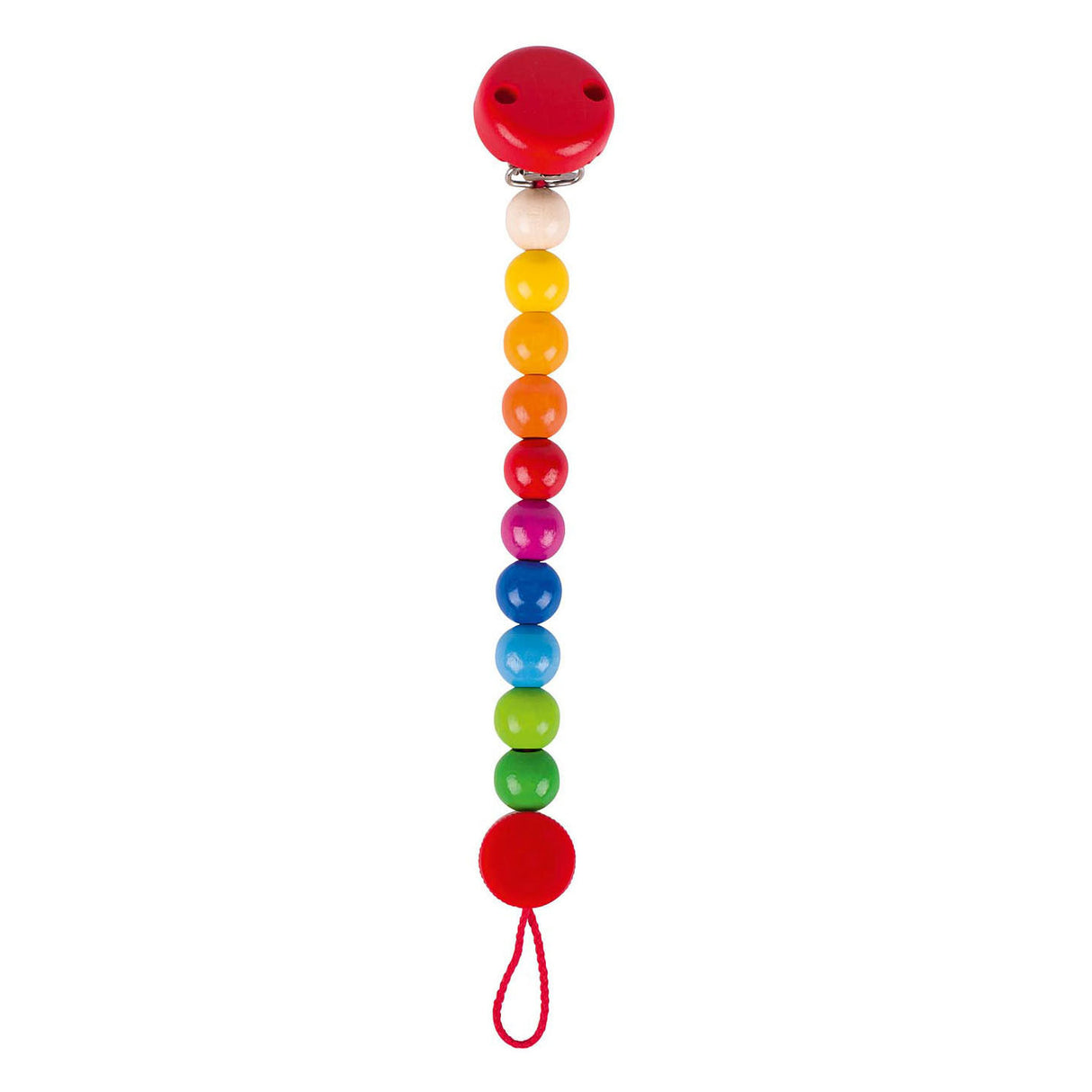 Goki wooden pacifier chain rainbow