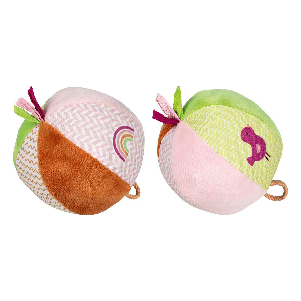 Goki soft ball with a bell pink green