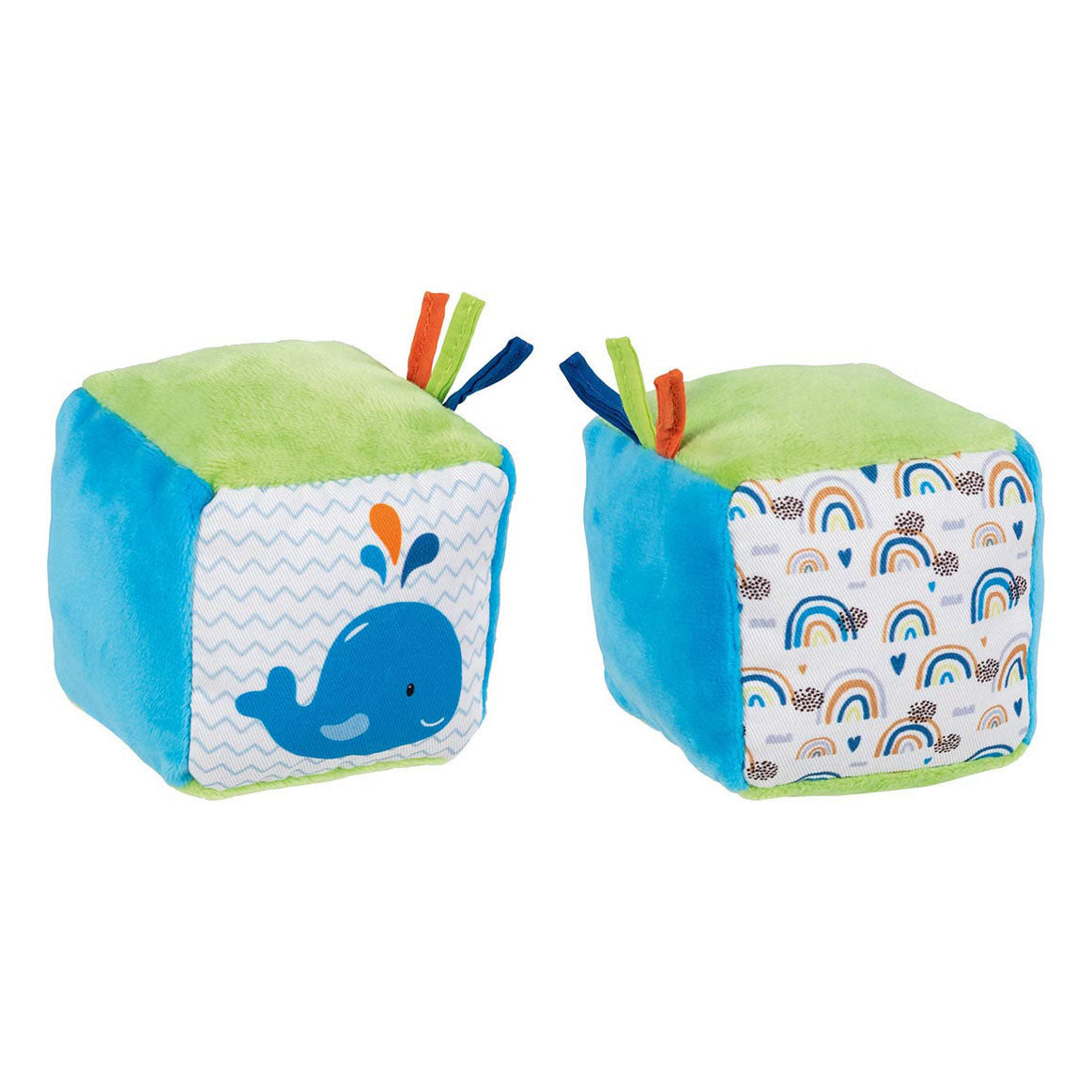 Goki soft cube with crackling foil and whale bell