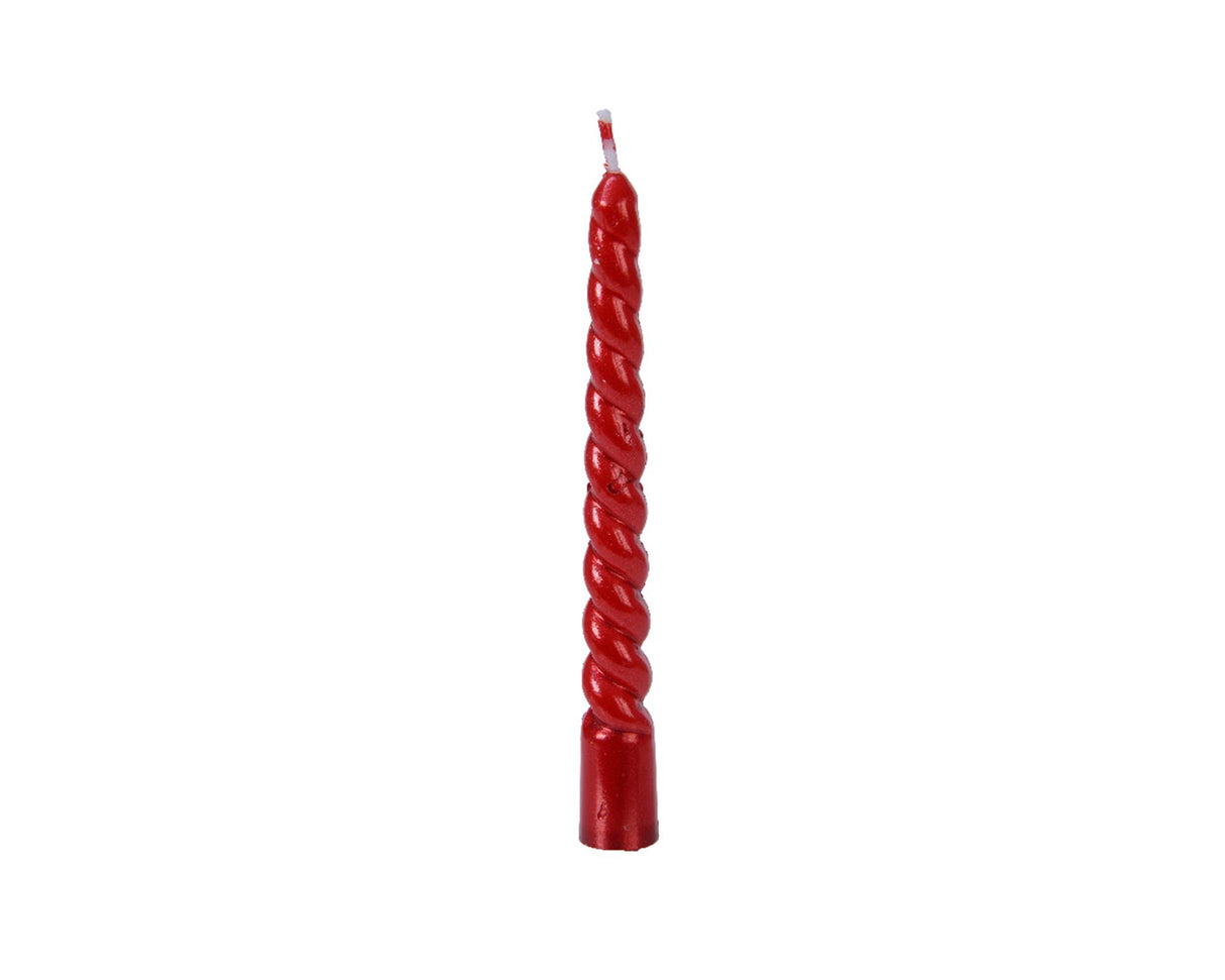 Decoris Christmas tree candle red ø1.2x10cm set of 8