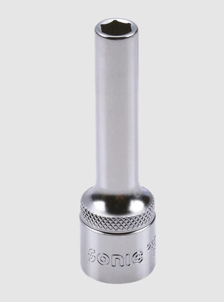 Sonic socket 1/2", 6-point long 15mm