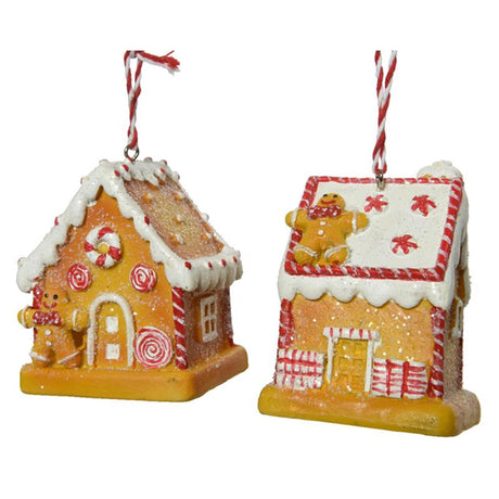 Decoris Christmas pendant candy house polyresin h7.5cm