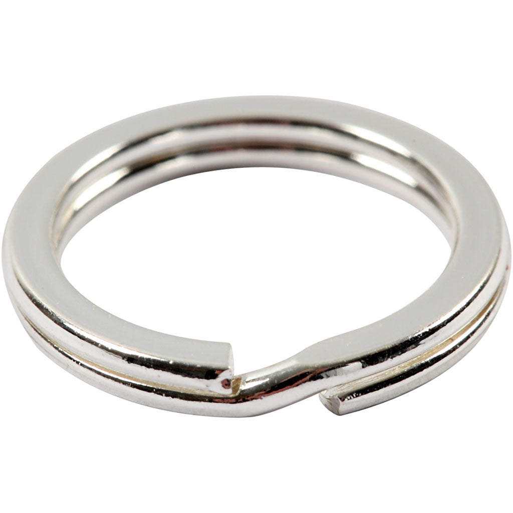 Vivi gade split ring, d 15 mm, silver plated, 15 pieces 1 box