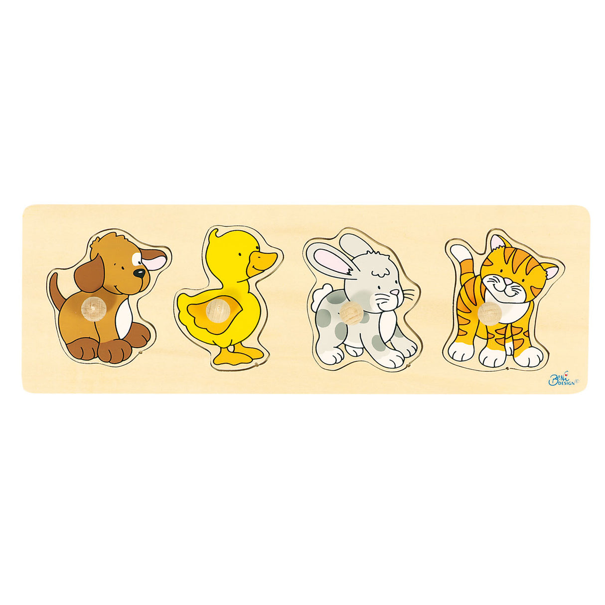 Goki Wooden Nick Puzzle Dog Duck Rabbit Poes