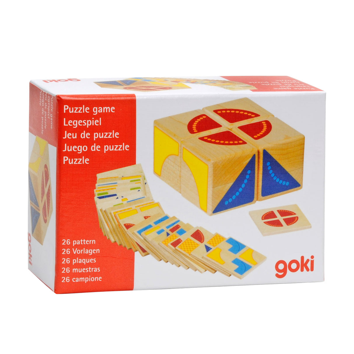 Cubo de juego de patrones de madera de Goki