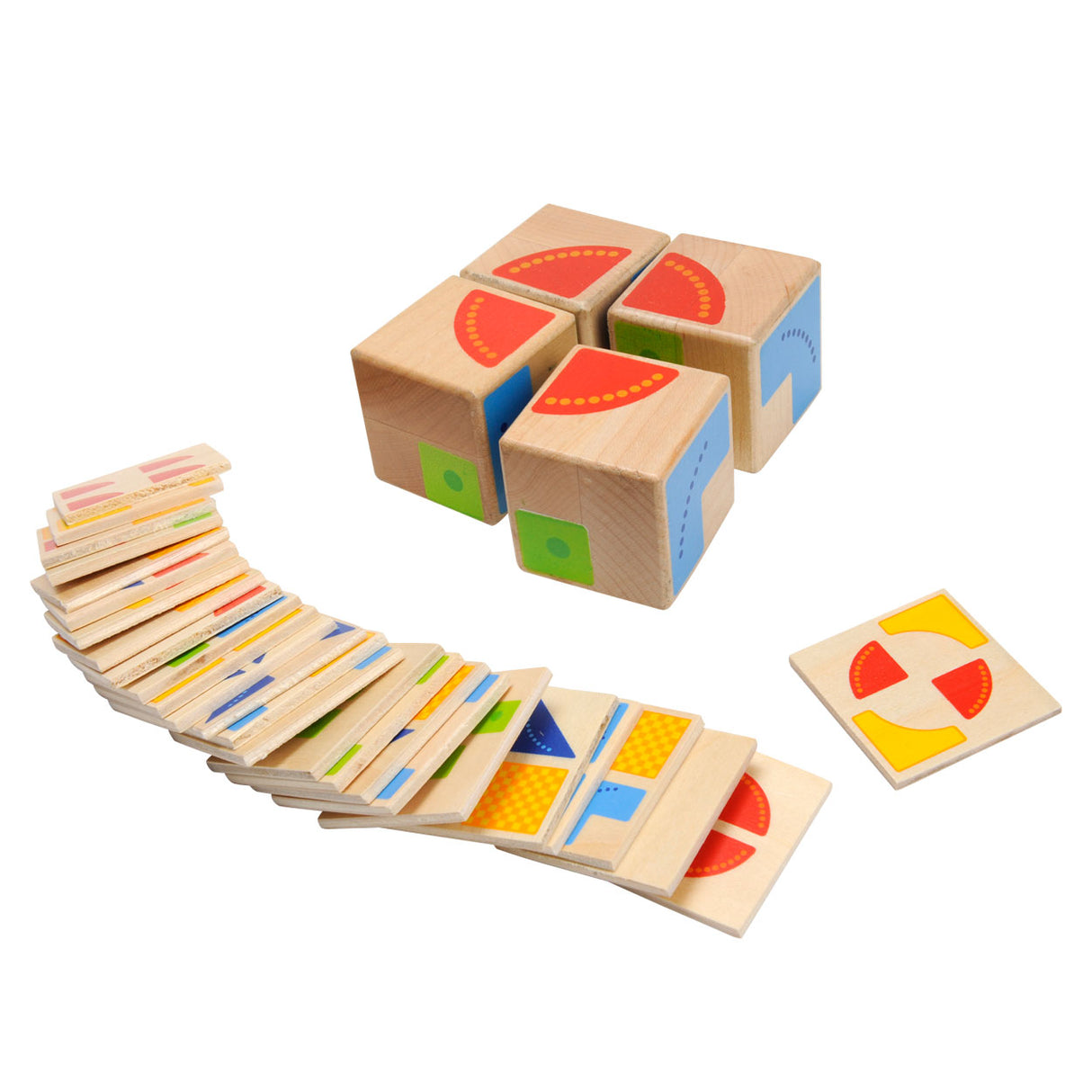 Goki wooden pattern game cube