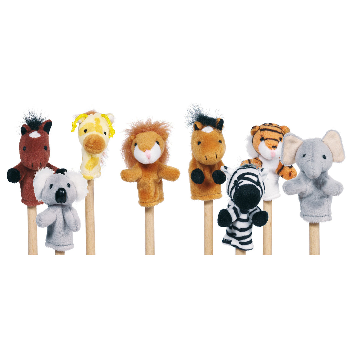 Goki Finger Puppe Wildtiere, 8 -Set von 8