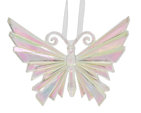 Decoris Christmas pendant butterfly plastic iridescent