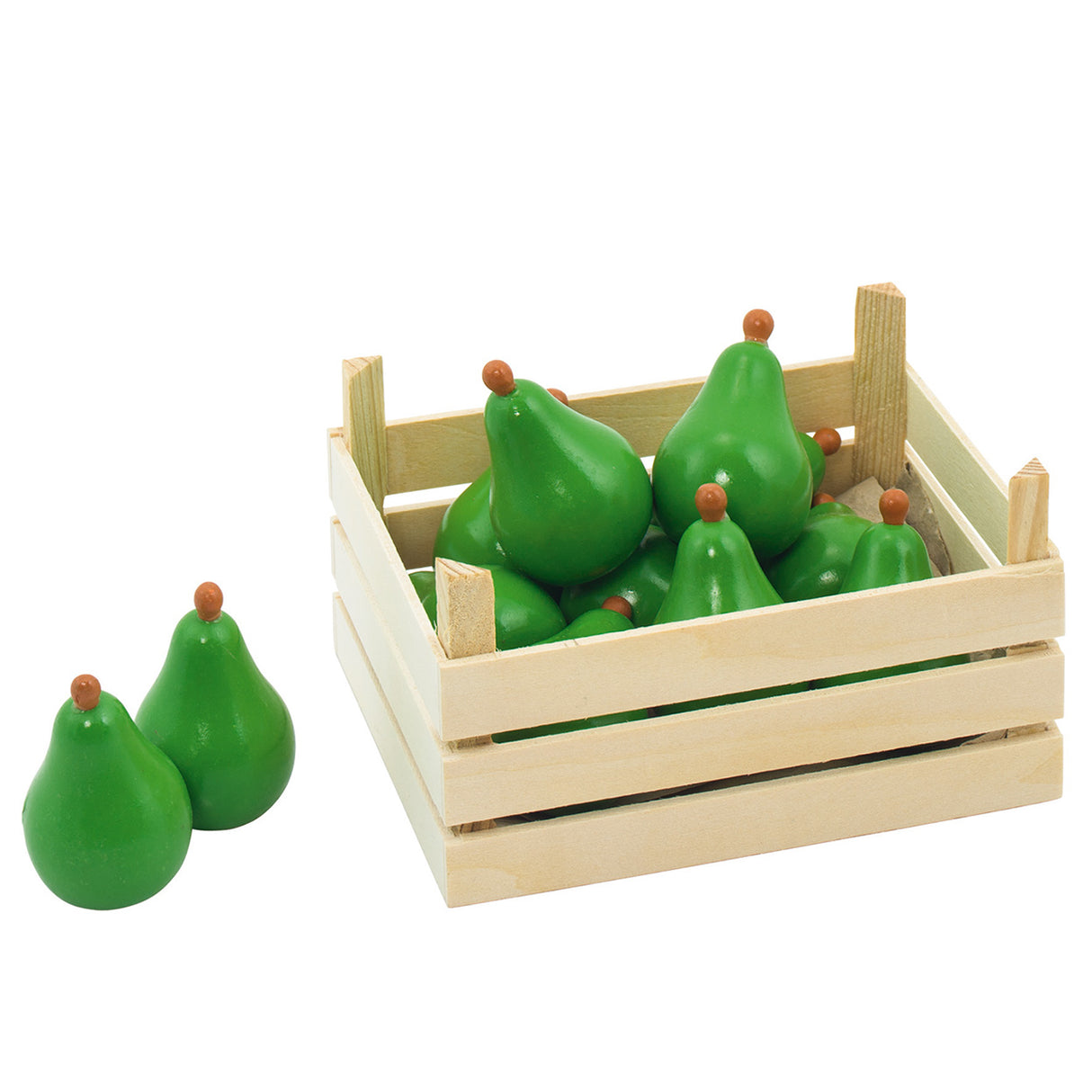 Goki wooden pears in coffin, 10dlg.