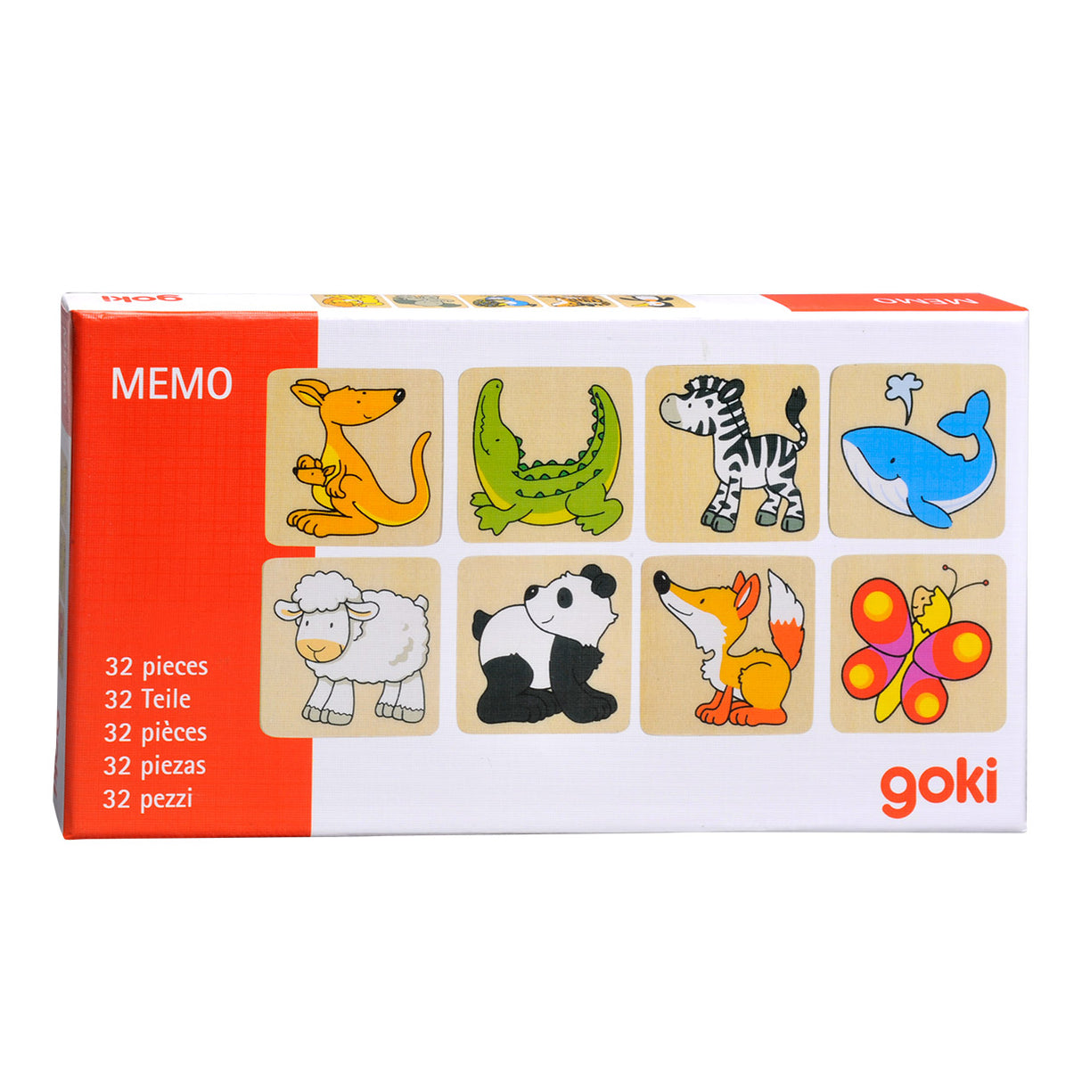 Goki lesene memo živali, 32 kos.