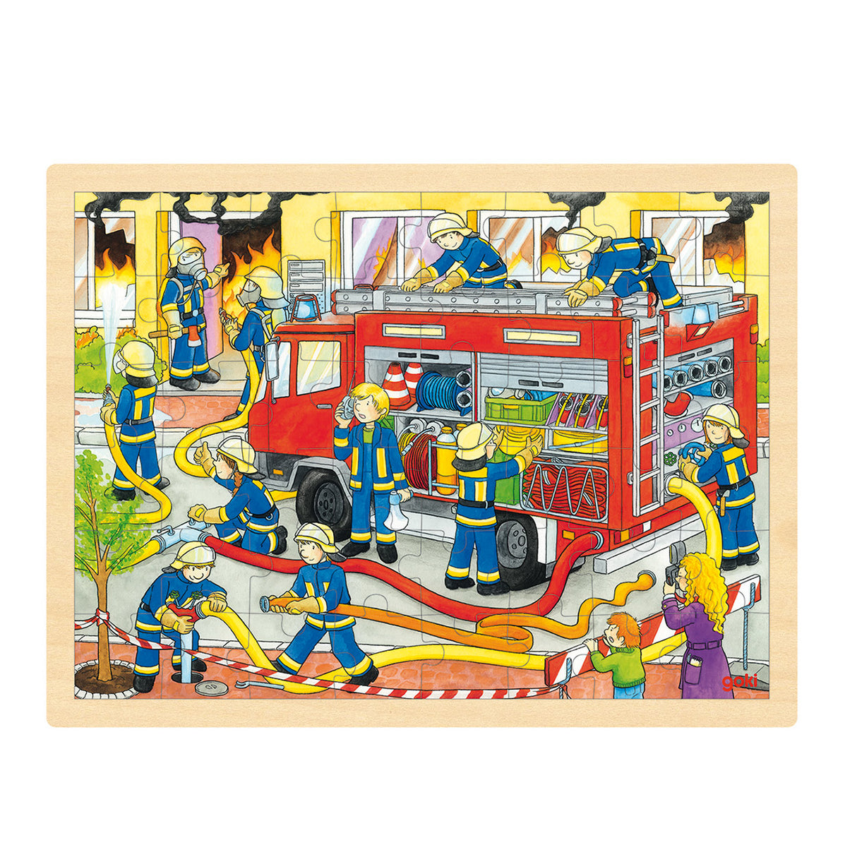 Goki wooden jigsaw puzzle fire brigade, 48st.