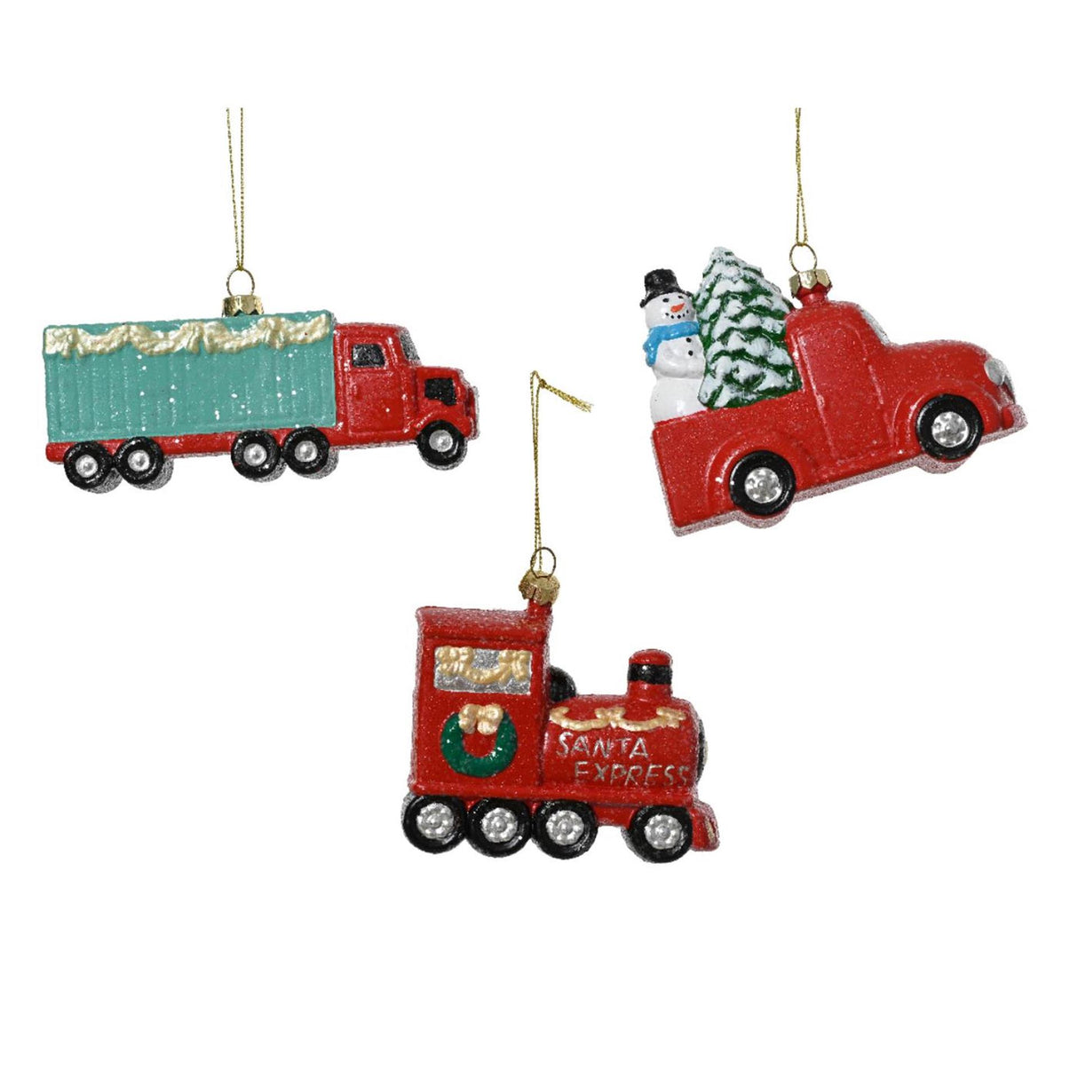 Decoris Christmas pendant vehicle 14x6.5x11cm