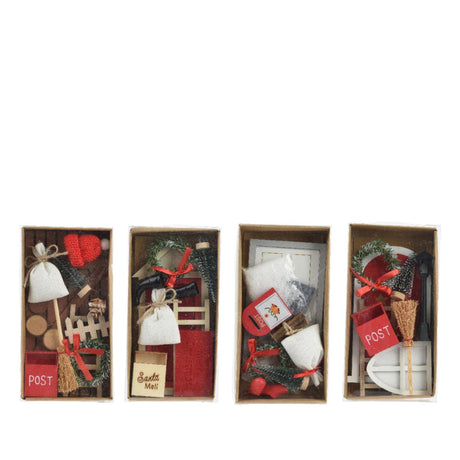 Decoris Christmas village accessories set wood 15x6x24cm
