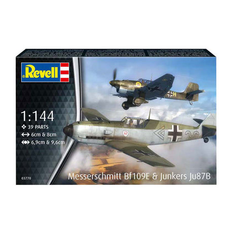 Revell modelio rinkinys - messerschmitt bf109e junkers ju87b 1:144 - 39 vnt.