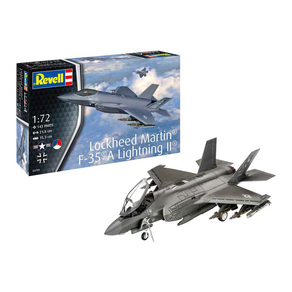 Stavebnice modelu Revell - lockheed martin f35 a lightning ii 1:72 - 143ks.